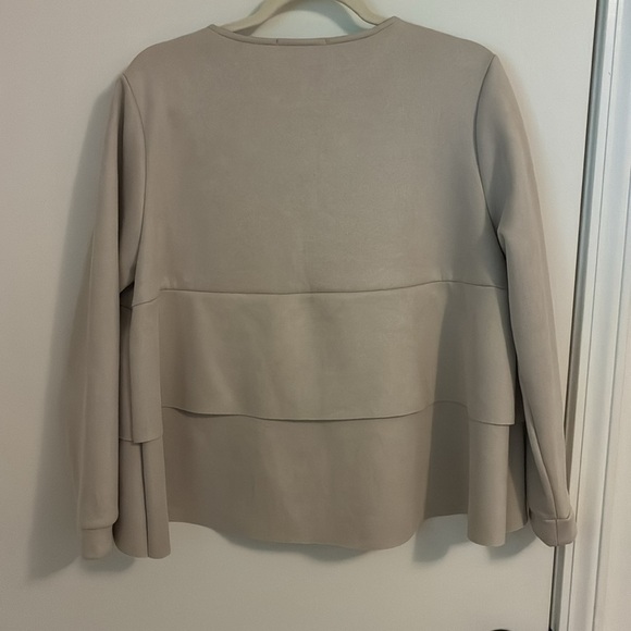 Trisha Tyler Tan Suede Full Zip Jacket PL - Picture 5 of 7